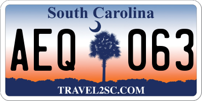 SC license plate AEQ063