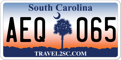 SC license plate AEQ065