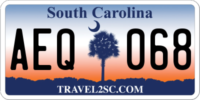 SC license plate AEQ068