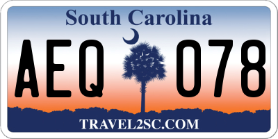 SC license plate AEQ078