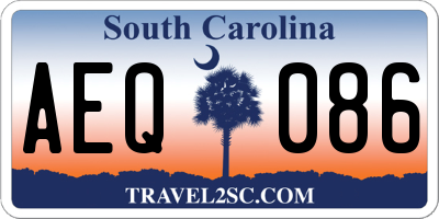SC license plate AEQ086