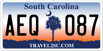 SC license plate AEQ087