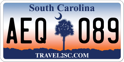 SC license plate AEQ089