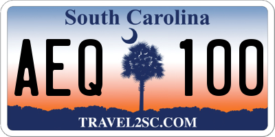 SC license plate AEQ100