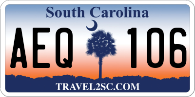 SC license plate AEQ106