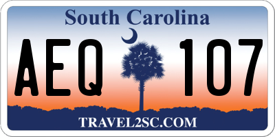 SC license plate AEQ107