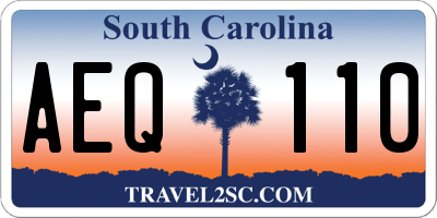 SC license plate AEQ110