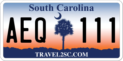 SC license plate AEQ111