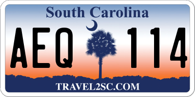 SC license plate AEQ114