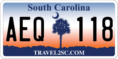 SC license plate AEQ118