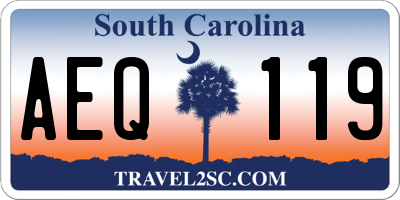 SC license plate AEQ119