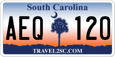 SC license plate AEQ120