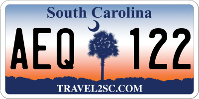 SC license plate AEQ122