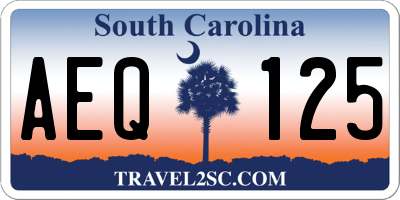 SC license plate AEQ125
