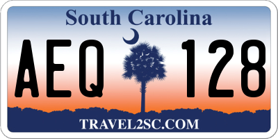 SC license plate AEQ128