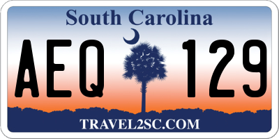 SC license plate AEQ129