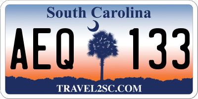 SC license plate AEQ133