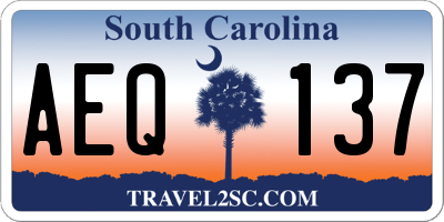 SC license plate AEQ137
