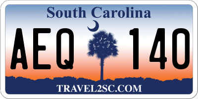 SC license plate AEQ140