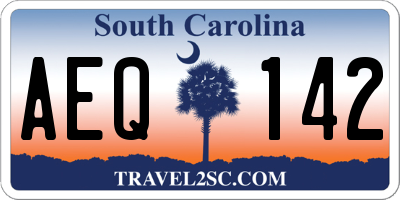 SC license plate AEQ142
