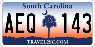 SC license plate AEQ143