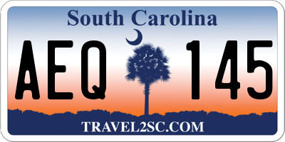 SC license plate AEQ145