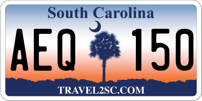 SC license plate AEQ150