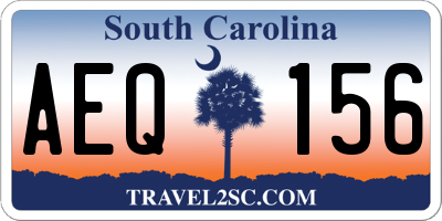 SC license plate AEQ156