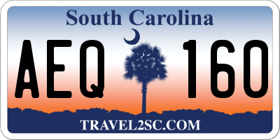 SC license plate AEQ160