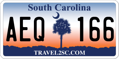 SC license plate AEQ166