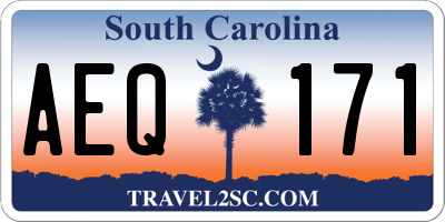 SC license plate AEQ171