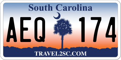 SC license plate AEQ174