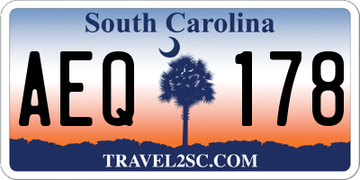 SC license plate AEQ178