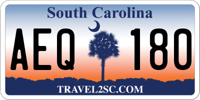 SC license plate AEQ180