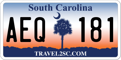 SC license plate AEQ181