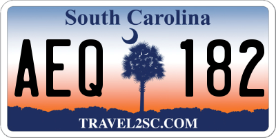 SC license plate AEQ182