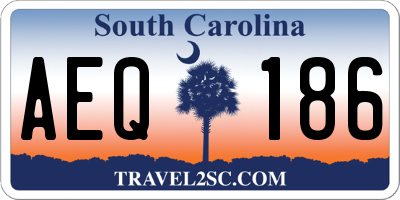 SC license plate AEQ186
