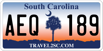 SC license plate AEQ189