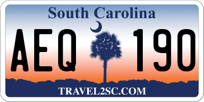 SC license plate AEQ190