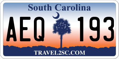 SC license plate AEQ193
