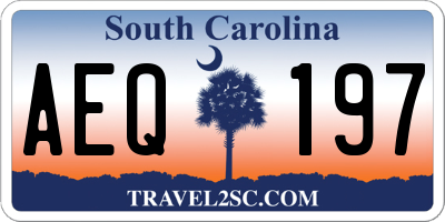 SC license plate AEQ197