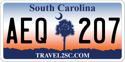 SC license plate AEQ207