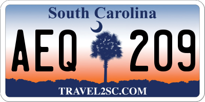 SC license plate AEQ209