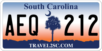 SC license plate AEQ212