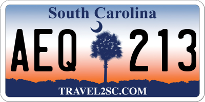 SC license plate AEQ213
