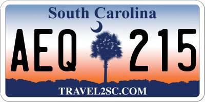 SC license plate AEQ215