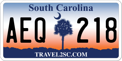 SC license plate AEQ218
