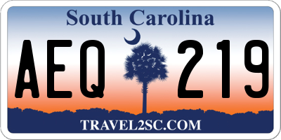 SC license plate AEQ219