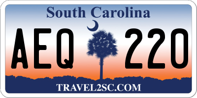 SC license plate AEQ220