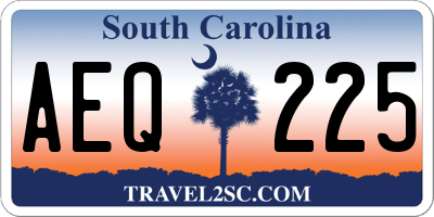 SC license plate AEQ225